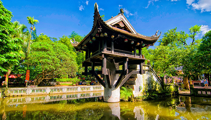 One Pillar pagoda was built as a lotus flower 