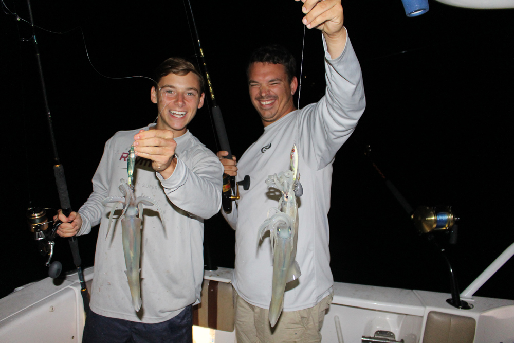 Joining a night squid fishing tour