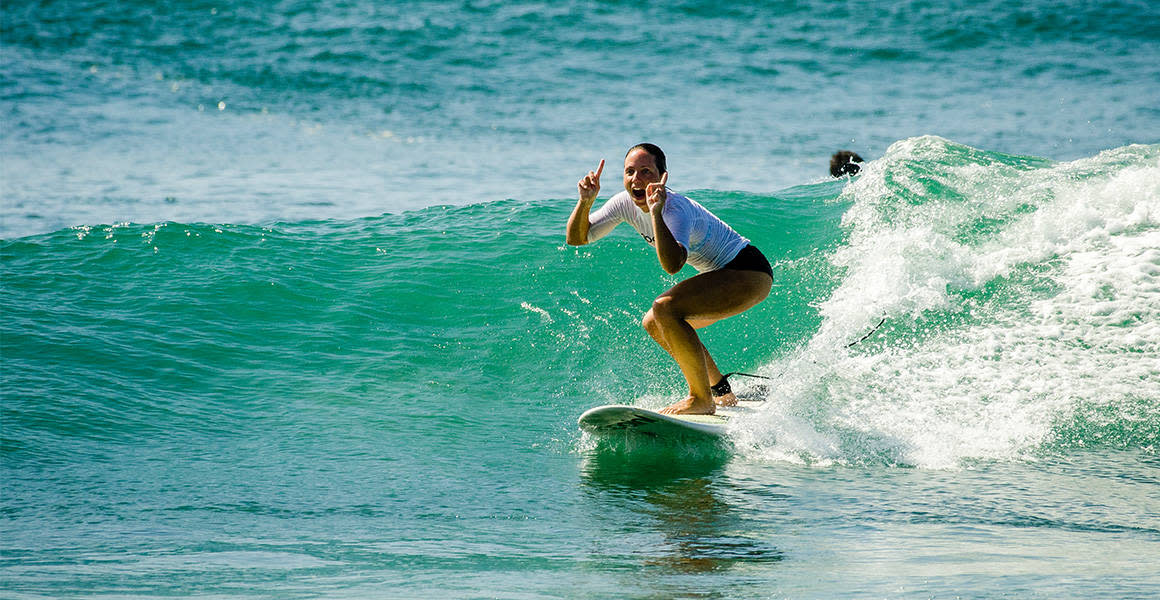 Surfable waves that hold up well for longer rides in prevailing cross-offshore, offshore or light wind conditions.