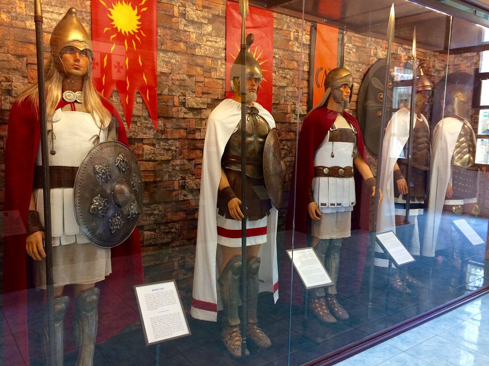 Suits of chainmail and plate armor, worn by knights during the Crusades